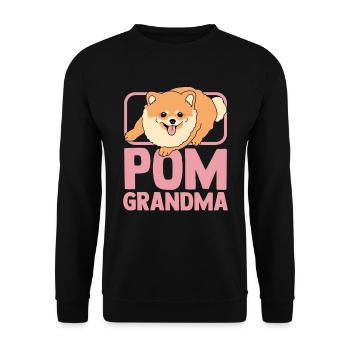 Zwergspitz Poméranie Chien Pom Grand-mère Cadeau - Sweat-shirt Unisexe - noir - Devant - Alina (178cm) & Michal (187cm)