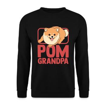 Zwergspitz Pomeranian Dog Pom Grandpa Gift - Unisex Sweatshirt - black - Front - Alina (178cm) & Michal (187cm)