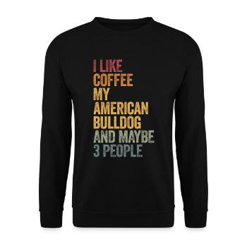 Le café et mon bouledogue américain - Sweat-shirt Unisexe - noir - Devant - Alina (178cm) & Michal (187cm)