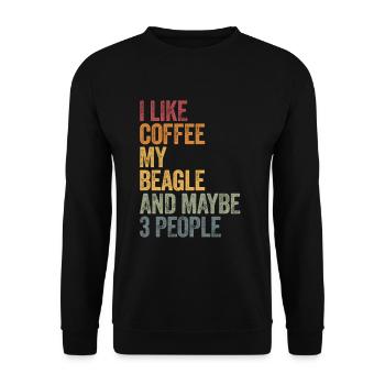 Coffee and my beagle Kaffee - Unisex Sweatshirt - black - Front - Alina (178cm) & Michal (187cm)