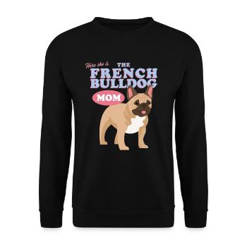 French Bulldog Mom French Bulldog Gift - Unisex Sweatshirt - black - Front - Alina (178cm) & Michal (187cm)