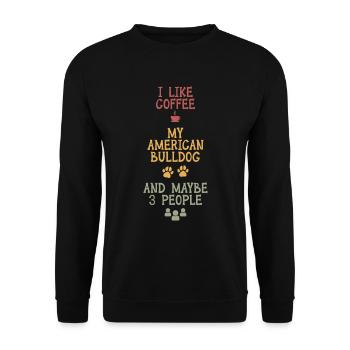 Le café et mon bouledogue américain - Sweat-shirt Unisexe - noir - Devant - Alina (178cm) & Michal (187cm)