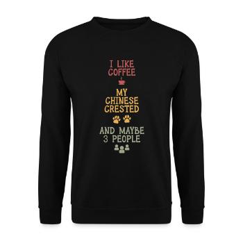 Le café et ma crête chinoise - Sweat-shirt Unisexe - noir - Devant - Alina (178cm) & Michal (187cm)