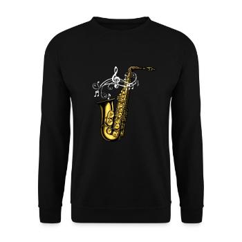 Spielmannszug Fanfarenzug Saxophone Saxophone - Unisex Sweatshirt - black - Front - Alina (178cm) & Michal (187cm)
