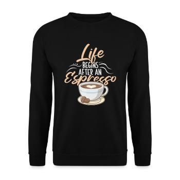Espresso Coffee - Unisex Sweatshirt - black - Front - Alina (178cm) & Michal (187cm)
