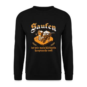 Landwirt Bauer Landwirtschaft - Unisex Pullover - Schwarz - Vorne - Alina (178cm) & Michal (187cm)