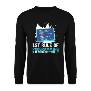 Programmierer Coder Software Entwickler - Unisex Pullover - Schwarz - Vorne - Alina (178cm) & Michal (187cm)
