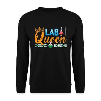 Lab Queen Labortechniker Wissenschaft Geschenk - Unisex Pullover - Schwarz - Vorne - Alina (178cm) & Michal (187cm)