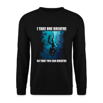 Scuba Tauchen Taucher Tauchsport - Unisex Pullover - Schwarz - Vorne - Alina (178cm) & Michal (187cm)
