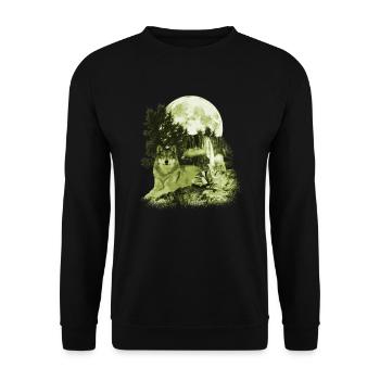 Wolf - Unisex Sweatshirt - black - Front - Alina (178cm) & Michal (187cm)