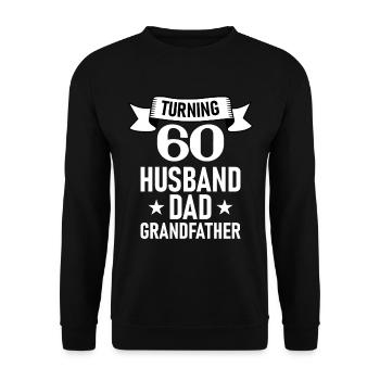60. Geburtstag - Sechzigster 60 Jahre Alt - Unisex Pullover - Schwarz - Vorne - Alina (178cm) & Michal (187cm)