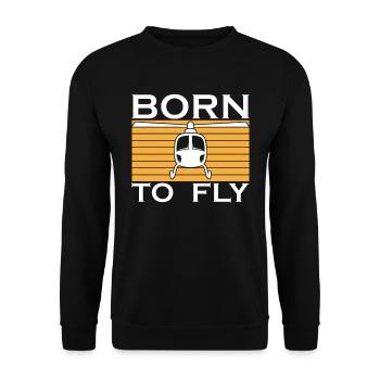 Helikopter Hubschrauber Pilot Heli - Unisex Pullover - Schwarz - Vorne - Alina (178cm) & Michal (187cm)