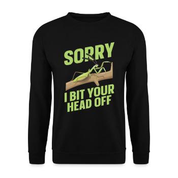 Gottesanbeterin - Unisex Pullover - Schwarz - Vorne - Alina (178cm) & Michal (187cm)