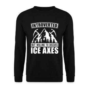 Eisklettern Bergsteigen Klettern Bergsteiger - Unisex Pullover - Schwarz - Vorne - Alina (178cm) & Michal (187cm)