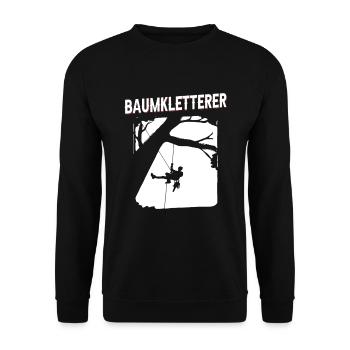 Baumklettern Baumpfleger Arborist Baumkletterer - Unisex Pullover - Schwarz - Vorne - Alina (178cm) & Michal (187cm)