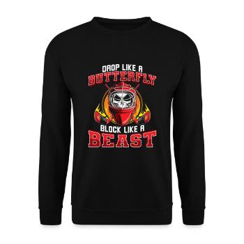 Eishockey Ice Hockey Torwart Torhüter Tormann - Unisex Pullover - Schwarz - Vorne - Alina (178cm) & Michal (187cm)