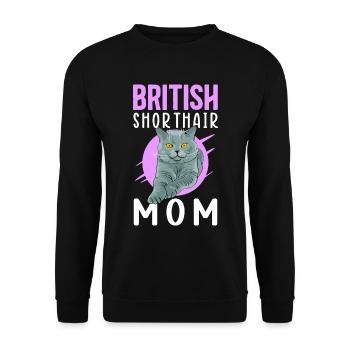 British Shorthair Mom Cadeau British Shorthair - Sweat-shirt Unisexe - noir - Devant - Alina (178cm) & Michal (187cm)