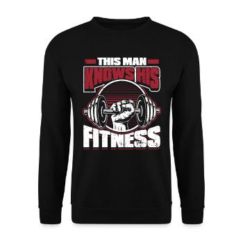 Fitness Training Gym Workout Weights - Unisex Sweatshirt - black - Front - Alina (178cm) & Michal (187cm)
