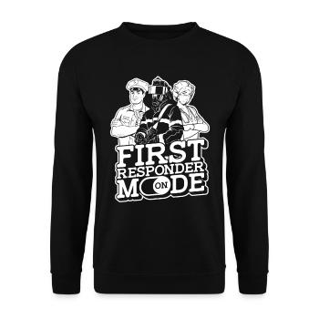 System-relevant paramedic emergency service emergency service - Unisex Sweatshirt - black - Front - Alina (178cm) & Michal (187cm)