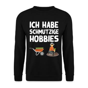 Schmutzige Hobbies Gartenarbeit Humor Gärtner - Unisex Pullover - Schwarz - Vorne - Alina (178cm) & Michal (187cm)