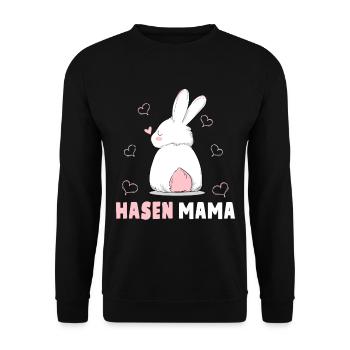 Hasen Mama Süßes Häschen Ostern Hasenmama - Unisex Pullover - Schwarz - Vorne - Alina (178cm) & Michal (187cm)