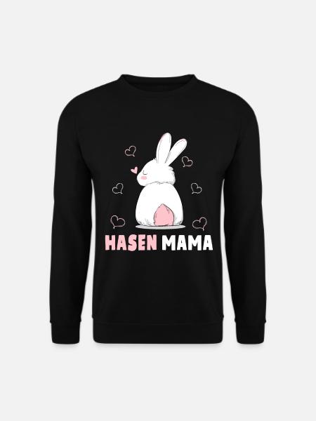 Hasen Mama Süßes Häschen Ostern Hasenmama - Unisex Pullover - Schwarz