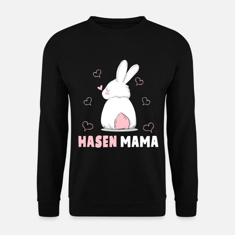 Hasen Mama Süßes Häschen Ostern Hasenmama - Unisex Pullover - Schwarz