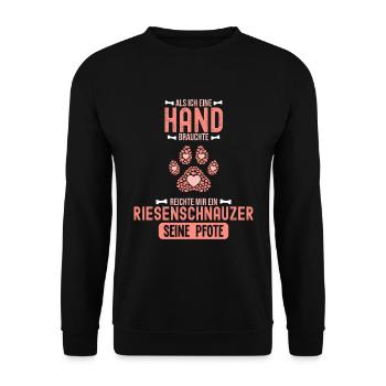 Geschenkidee Riesenschnauzer - Unisex Pullover - Schwarz - Vorne - Alina (178cm) & Michal (187cm)