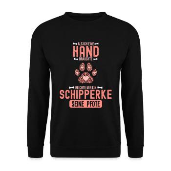 Geschenkidee Schipperke - Unisex Pullover - Schwarz - Vorne - Alina (178cm) & Michal (187cm)