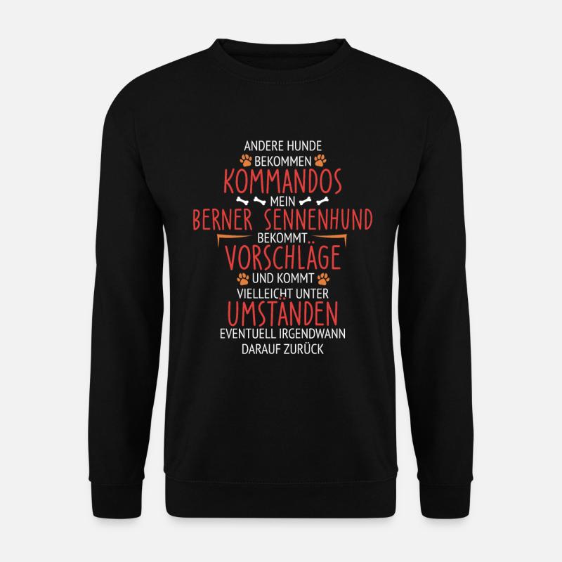 Berner Sennenhund Kommandos - Unisex Pullover - Schwarz