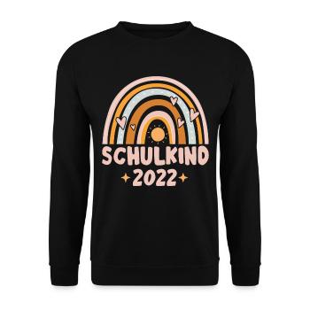 Bunter Regenbogen Mädchen Schulkind 2022 - Unisex Pullover - Schwarz - Vorne - Alina (178cm) & Michal (187cm)