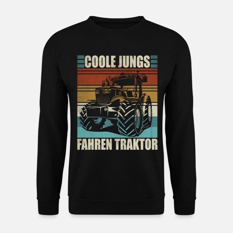 Traktor Junge Kleiner Landwirt Traktor - Unisex Pullover - Schwarz
