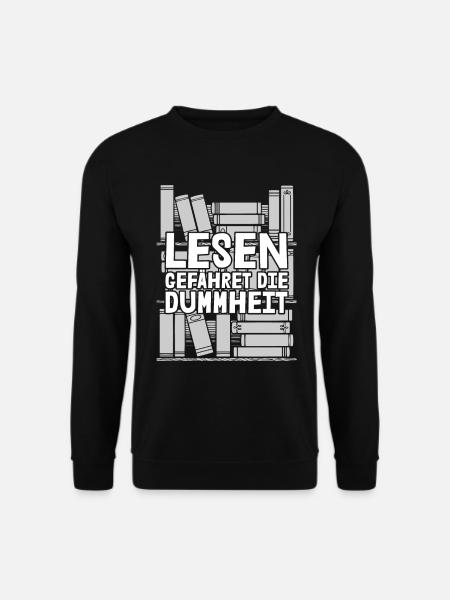 Bücherwurm Leseratte Buch Lesen - Unisex Pullover - Schwarz