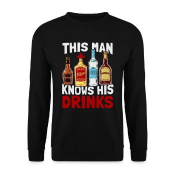 Bartender Bartender Barman Barmaid - Sweat-shirt Unisexe - noir - Devant - Alina (178cm) & Michal (187cm)