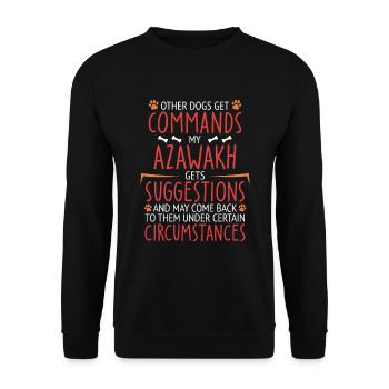 Azawakh Commands paw - Unisex Pullover - Schwarz - Vorne - Alina (178cm) & Michal (187cm)