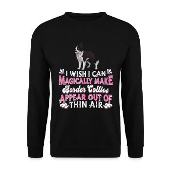 Border Collie Hund - Unisex Pullover - Schwarz - Vorne - Alina (178cm) & Michal (187cm)