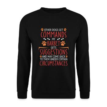 Barbet Commands Paw - Unisex Pullover - Schwarz - Vorne - Alina (178cm) & Michal (187cm)