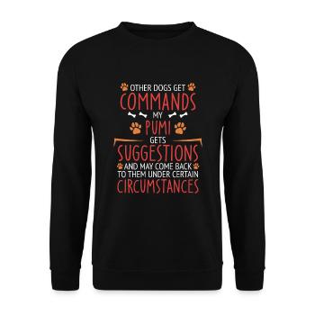Pumi Commands Paw - Unisex Sweatshirt - black - Front - Alina (178cm) & Michal (187cm)