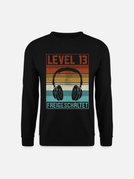 13. Geburtstag Junge Gamer Level 13 Jahre - Unisex Pullover - Schwarz