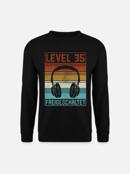 35. Geburtstag Mann Gamer Level 35 Jahre - Unisex Pullover - Schwarz