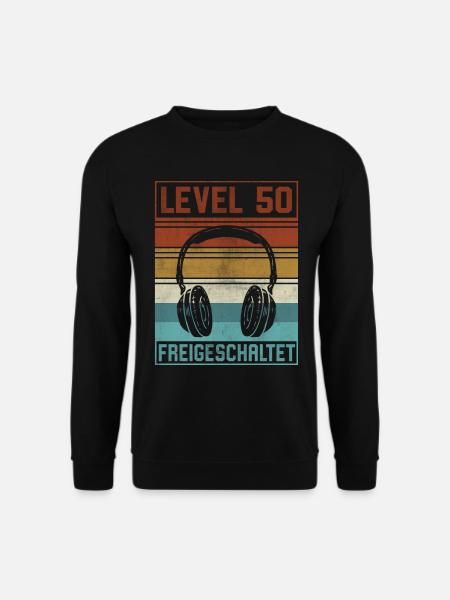 50. Geburtstag Mann Gamer Level 50 Jahre - Unisex Pullover - Schwarz