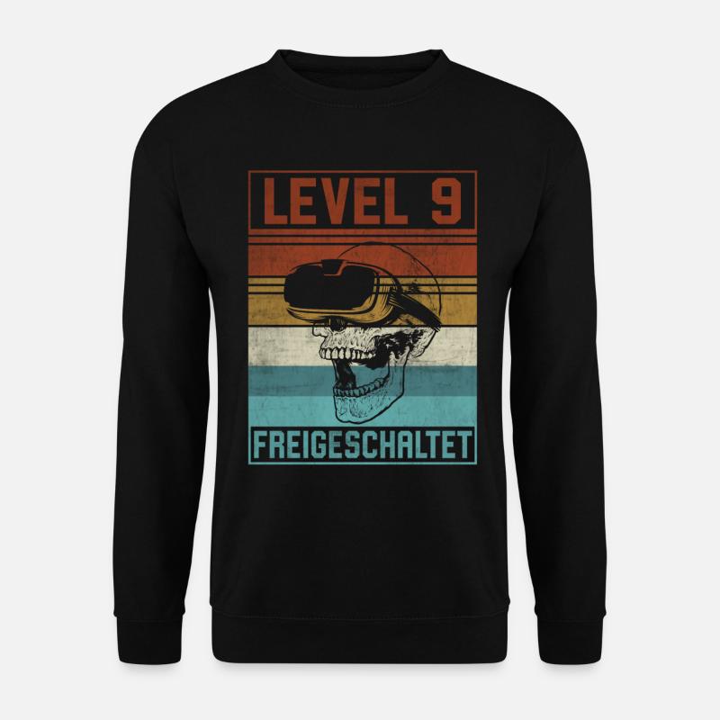 Level 9 Jahre Junge Gamer 9. Geburtstag - Unisex Pullover - Schwarz
