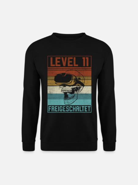 Level 11 Jahre Junge Gamer 11. Geburtstag - Unisex Pullover - Schwarz
