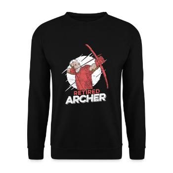 Bogenschütze Bogensport Pfeil Bogen Bogenschießen - Unisex Pullover - Schwarz - Vorne - Alina (178cm) & Michal (187cm)