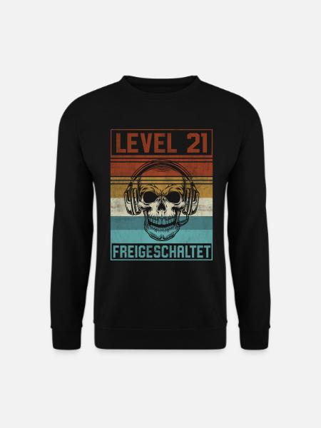 21. Geburtstag Gamer Level 21 Jahre - Unisex Pullover - Schwarz
