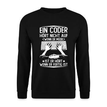 Programmierer Coder Software Entwickler - Unisex Pullover - Schwarz - Vorne - Alina (178cm) & Michal (187cm)