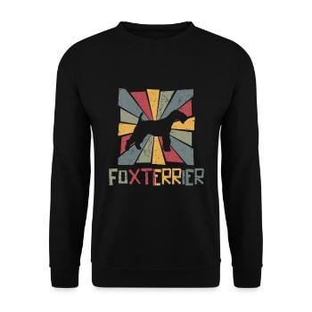 Fox Terrier Vintage Rétro - Sweat-shirt Unisexe - noir - Devant - Alina (178cm) & Michal (187cm)