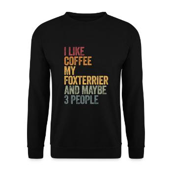 J’aime le café mon foxterrier et peut-être 3 personnes - Sweat-shirt Unisexe - noir - Devant - Alina (178cm) & Michal (187cm)