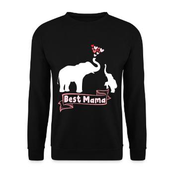 Best Elephant Mama Mama - Unisex Sweatshirt - black - Front - Alina (178cm) & Michal (187cm)