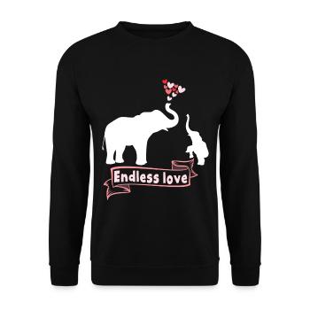 Elefant Mama Kinder Niedliche Mama - Unisex Pullover - Schwarz - Vorne - Alina (178cm) & Michal (187cm)